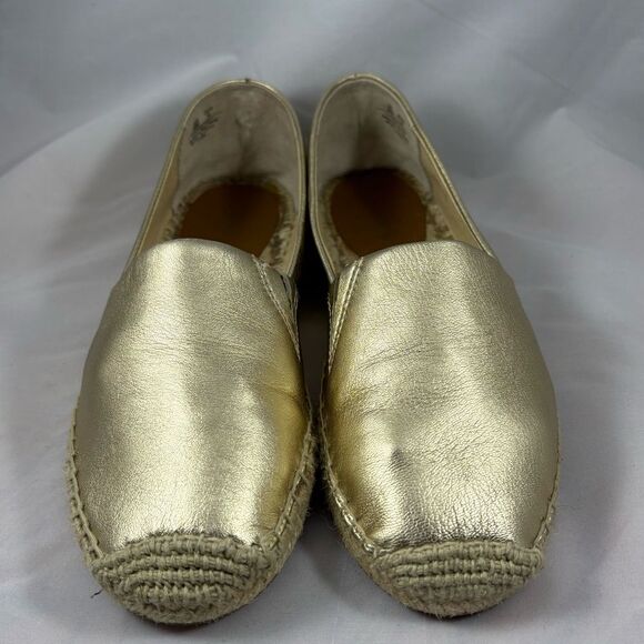 SAM EDELMAN Gold Espadrille Flats Size 8 - Picture 1 of 10